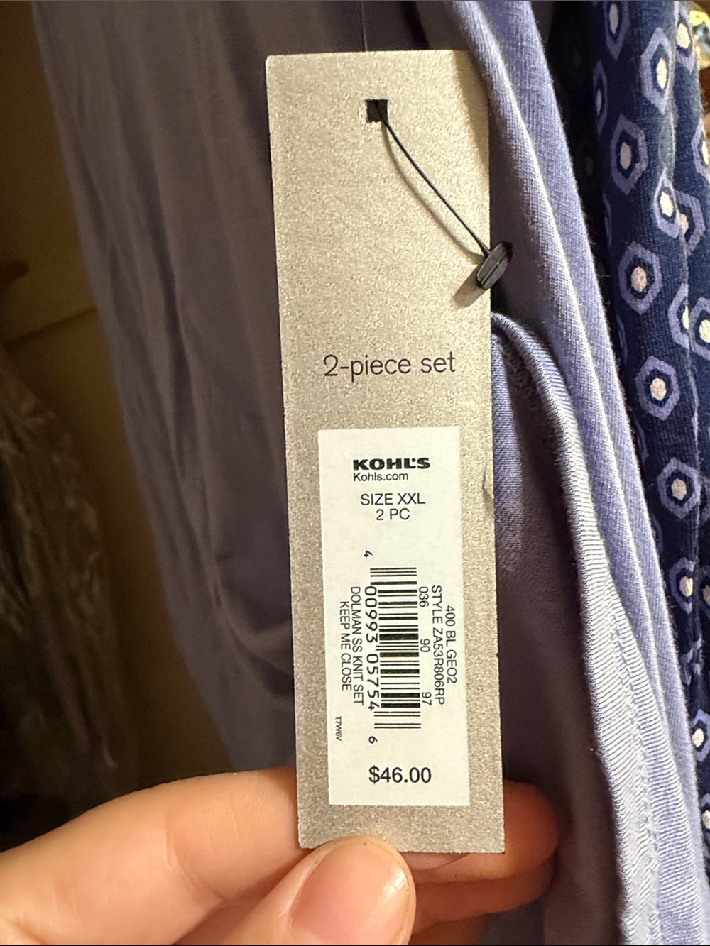 Apt. 9 Lavender Blue Knot-Front Pajama Set - Picture 2 of 6